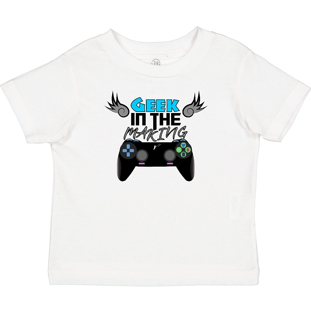 Inktastic Geek in The Making Black Video Game Controller Baby T-Shirt - Cute Gamer Outfit for Toddlers & Infants - Perfect for Gaming Parties, Birthday Gifts & Casual Wear