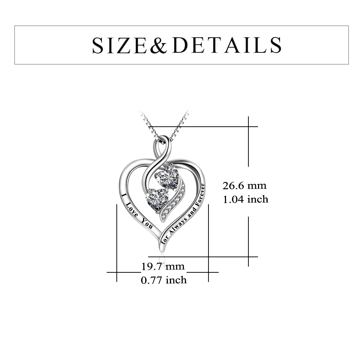 YFN Sterling Silver Heart Necklace for Women - Elegant Jewelry Gift for Mom, Wife, Daughter | Perfect for Birthdays, Anniversaries & Valentine's Day