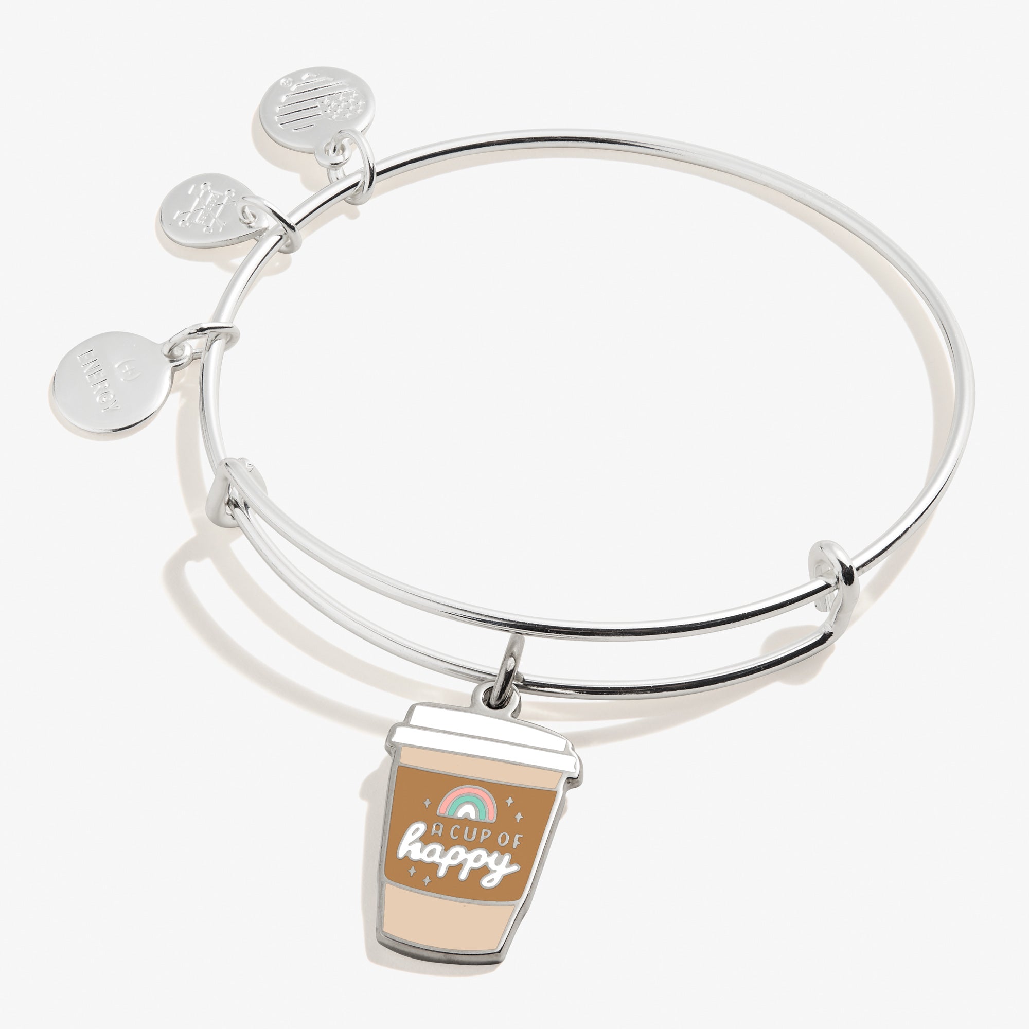 Charm Bangle Bracelet - A Cup of Happy - Stylish Adjustable Wrist Jewelry for Women - Perfect for Gifts, Parties & Everyday Wear