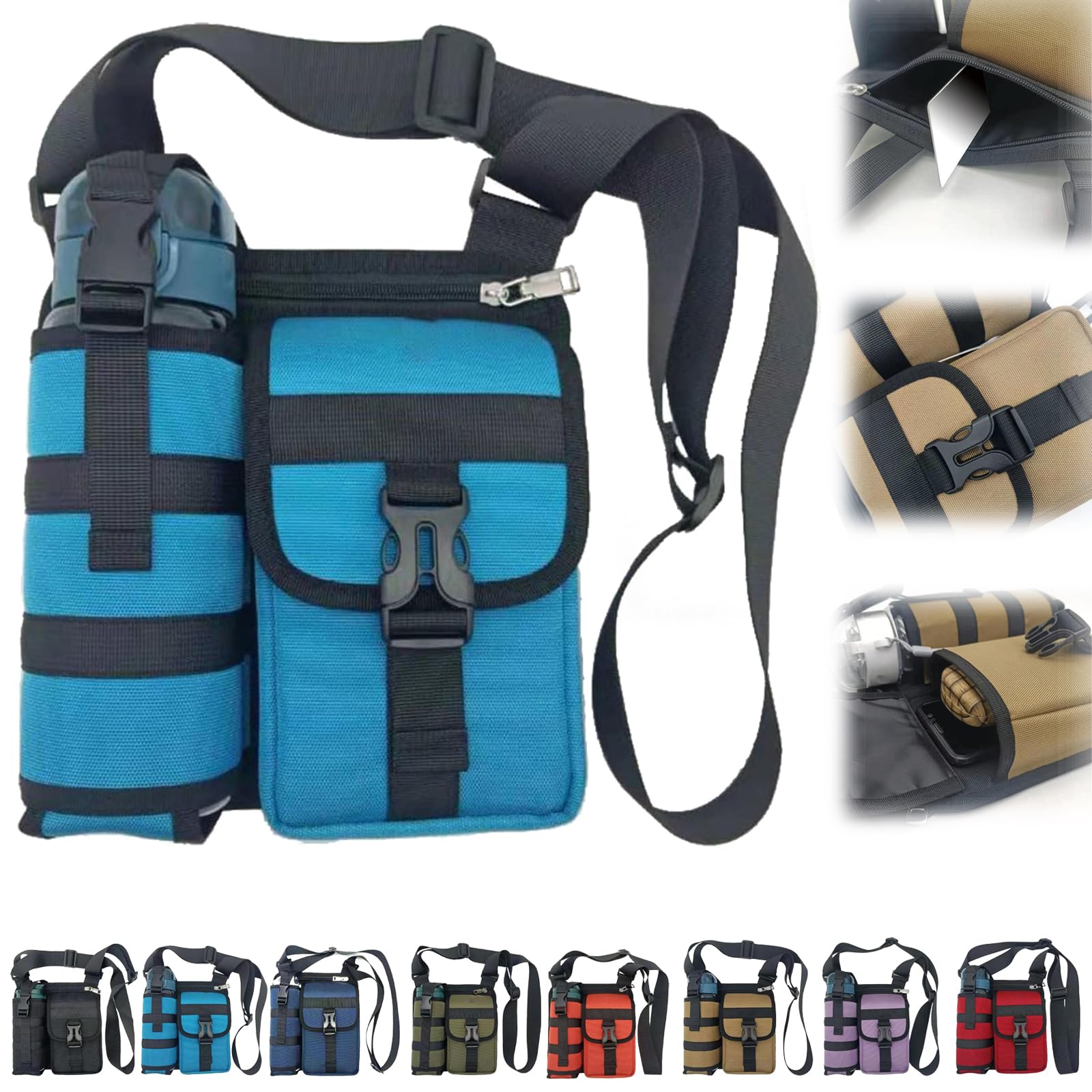 Stylish Shoulder Bags with Water Bottle Holder - Small Backpack, Crossbody Bag & Sling Purse for Women | Perfect for Hiking, Travel, Gym & Daily Use