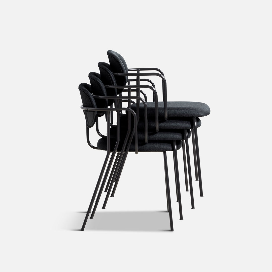 Stackable Dining Chairs Set of 4 - Modern Wooden Frame Kitchen Chairs for Small Spaces - Perfect for Home, Office, Restaurant & Outdoor Use
