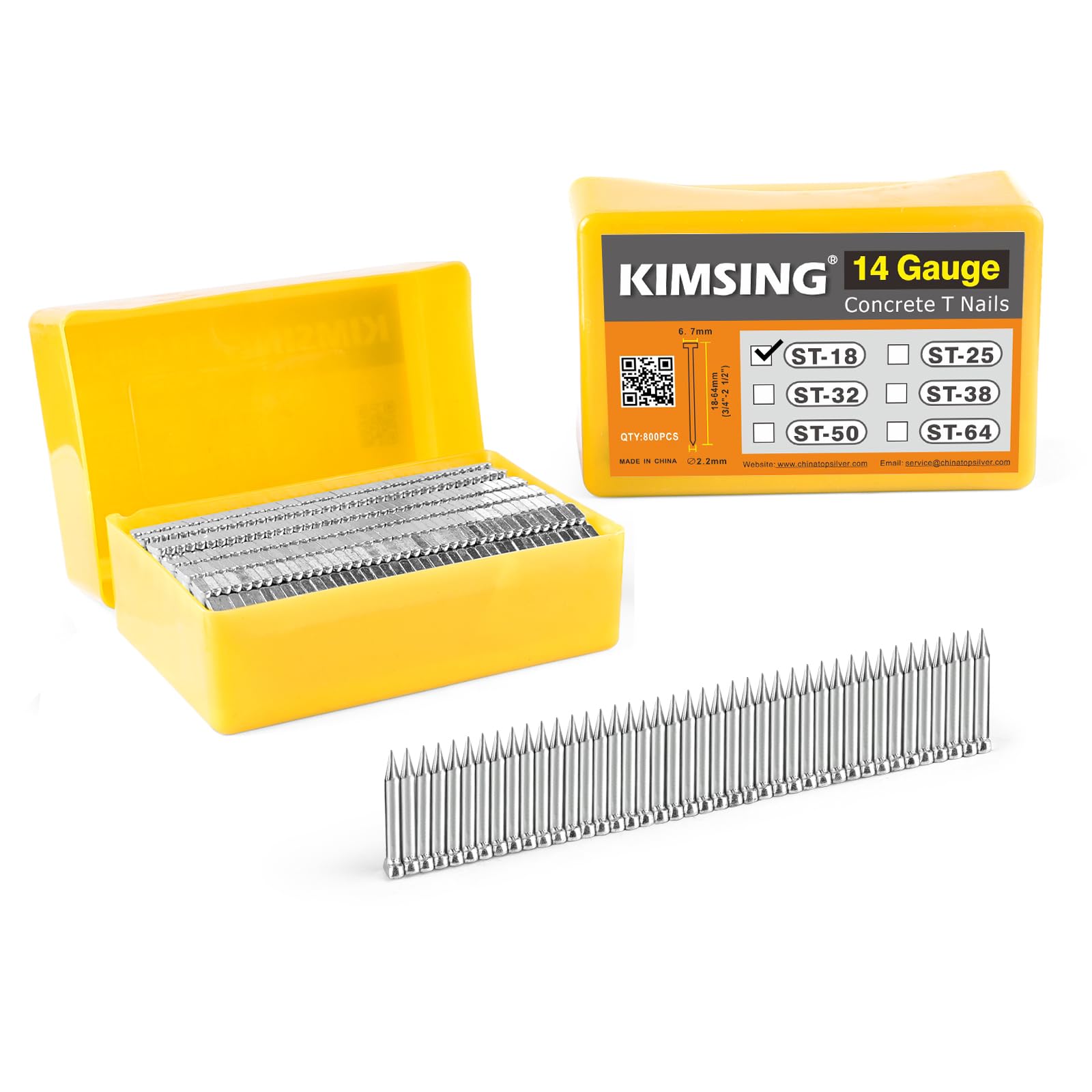14 Gauge 3/4-Inch (18mm) Concrete Nails 800PCS/Box - Heavy Duty T Nails for Truss Building, Construction Framing, Concrete Nailing & DIY Projects | Perfect for Wood to Concrete Fastening, Roofing, and Structural Framing