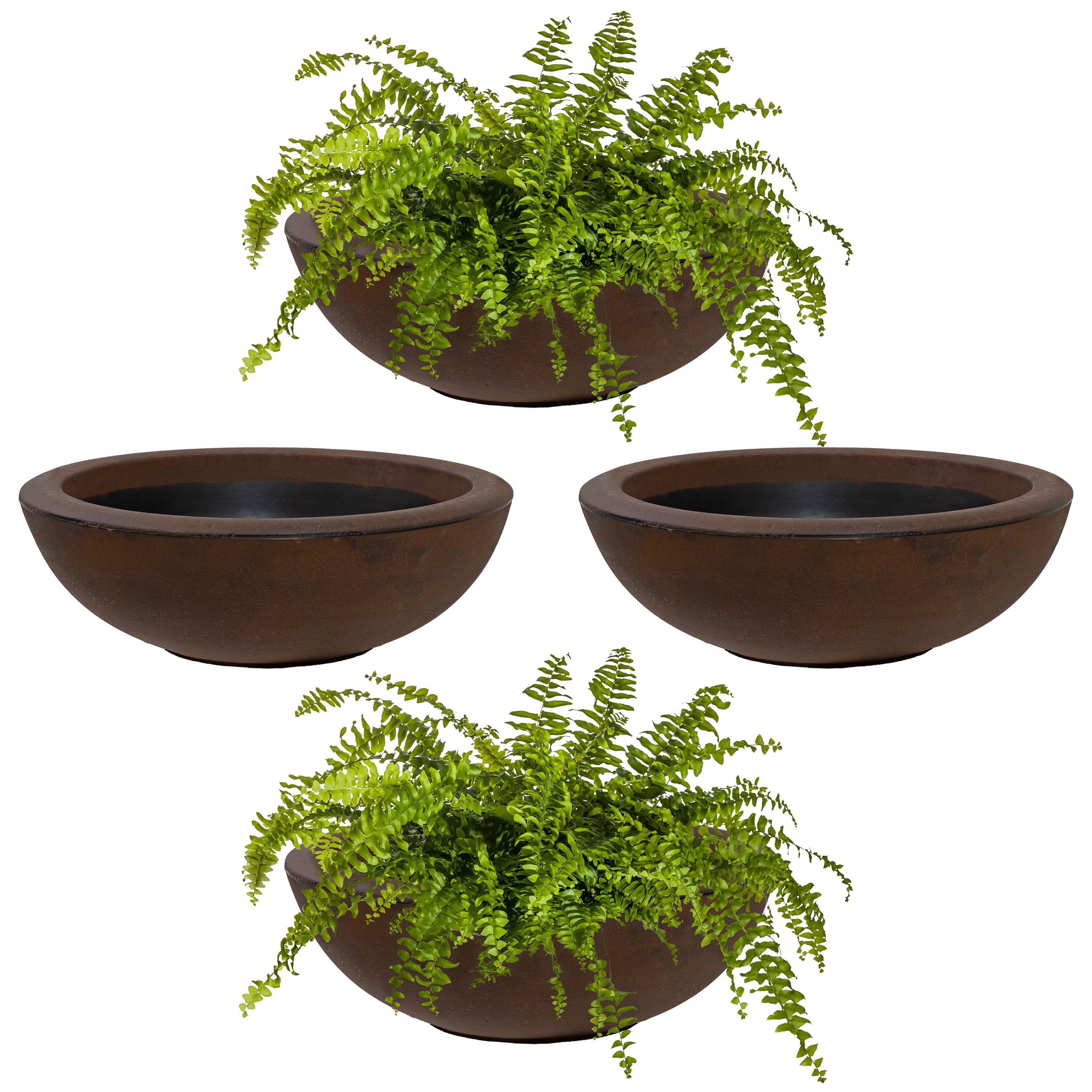 20.75 Inch Sunnydaze Percival Polyresin Outdoor Planter Bowl - Durable Garden Decor for Patio, Porch & Backyard Landscaping