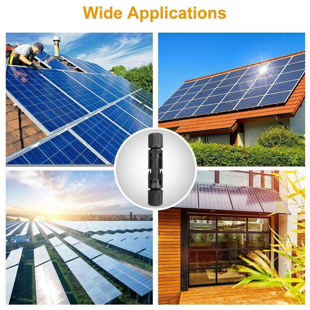 10 Pairs 30A Solar Panel Connectors - IP67 Waterproof PV Cable with Male & Female Line Plug Sockets for Solar Power Systems, RV, Marine & Off-Grid Applications