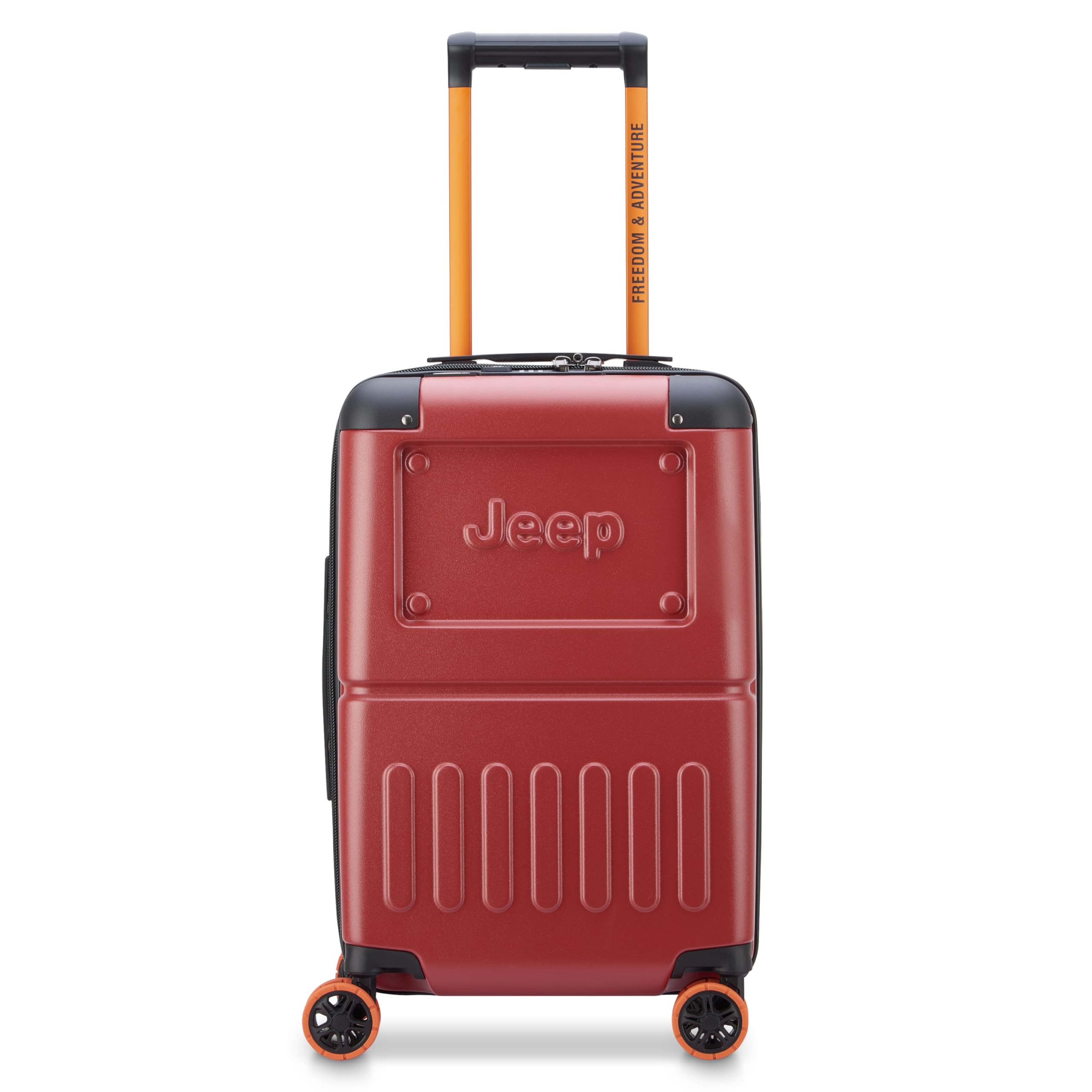 Jeep JH002B 19-Inch Hardside Expandable Carry-On Luggage with 360° Spinner Wheels - Chili Pepper Red - Perfect for Air Travel & Weekend Getaways