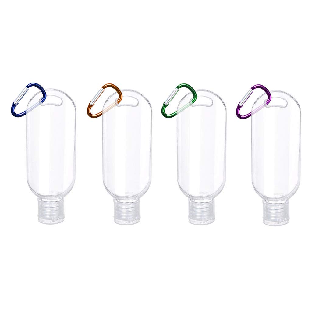 4PCS Clear Plastic Bottles with Flip Top Caps - Leakproof Travel Containers for Toiletries, Cleaning Supplies & Keychains - Perfect for Camping, Gym & Daily Use