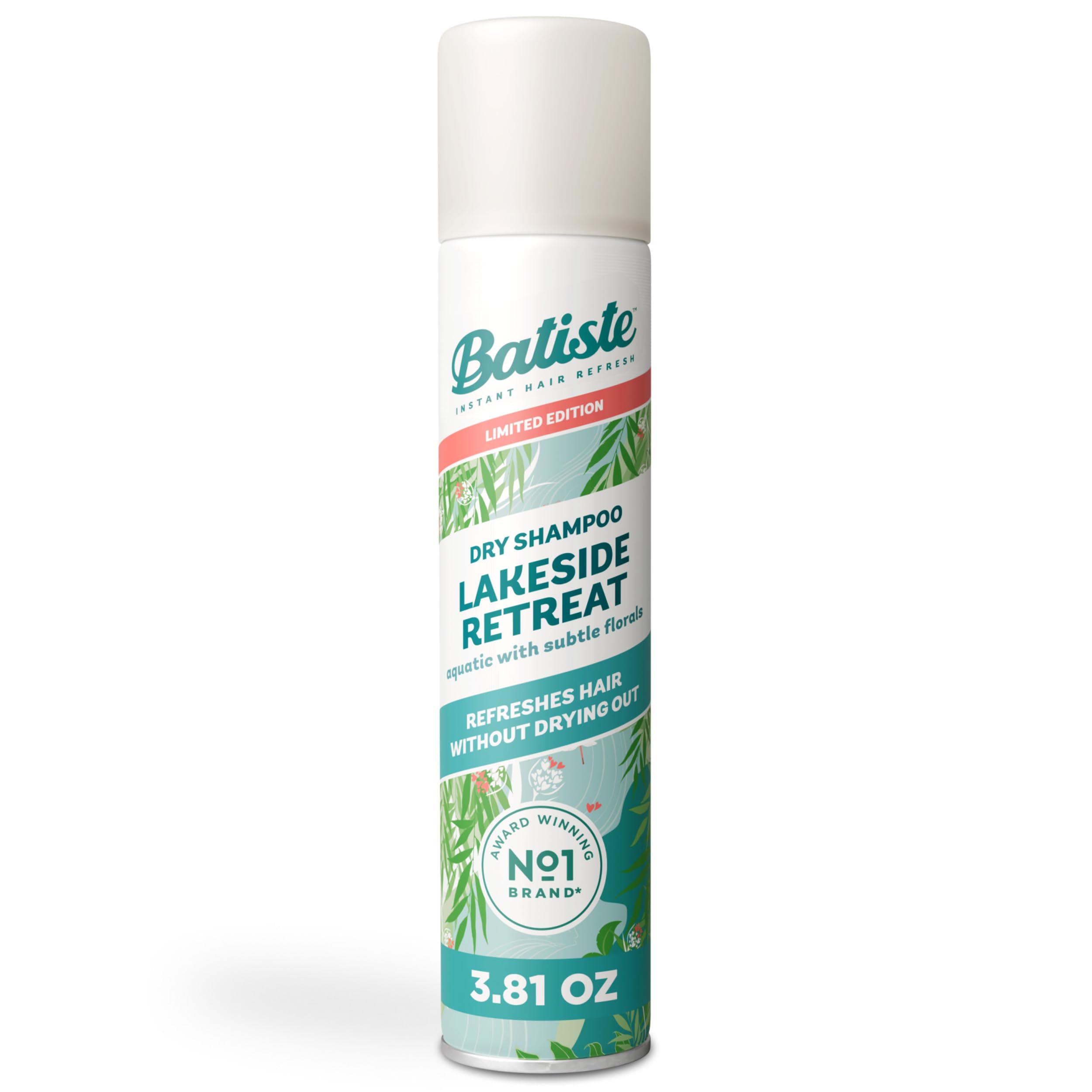 Batiste Dry Shampoo - Lakeside Retreat Scent (Limited Edition) | Oil Absorbing Waterless Shampoo for Fresh Hair Between Washes | 3.81 oz Travel Size | Perfect for Gym, Travel & Quick Hair Refresh