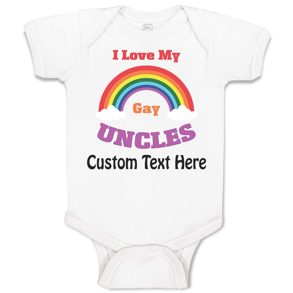 Custom Baby Bodysuit - Funny 'I Love My Gay Uncles' Cotton Onesie for Boys & Girls | Perfect for Pride Month, Family Gatherings & LGBTQ+ Celebrations