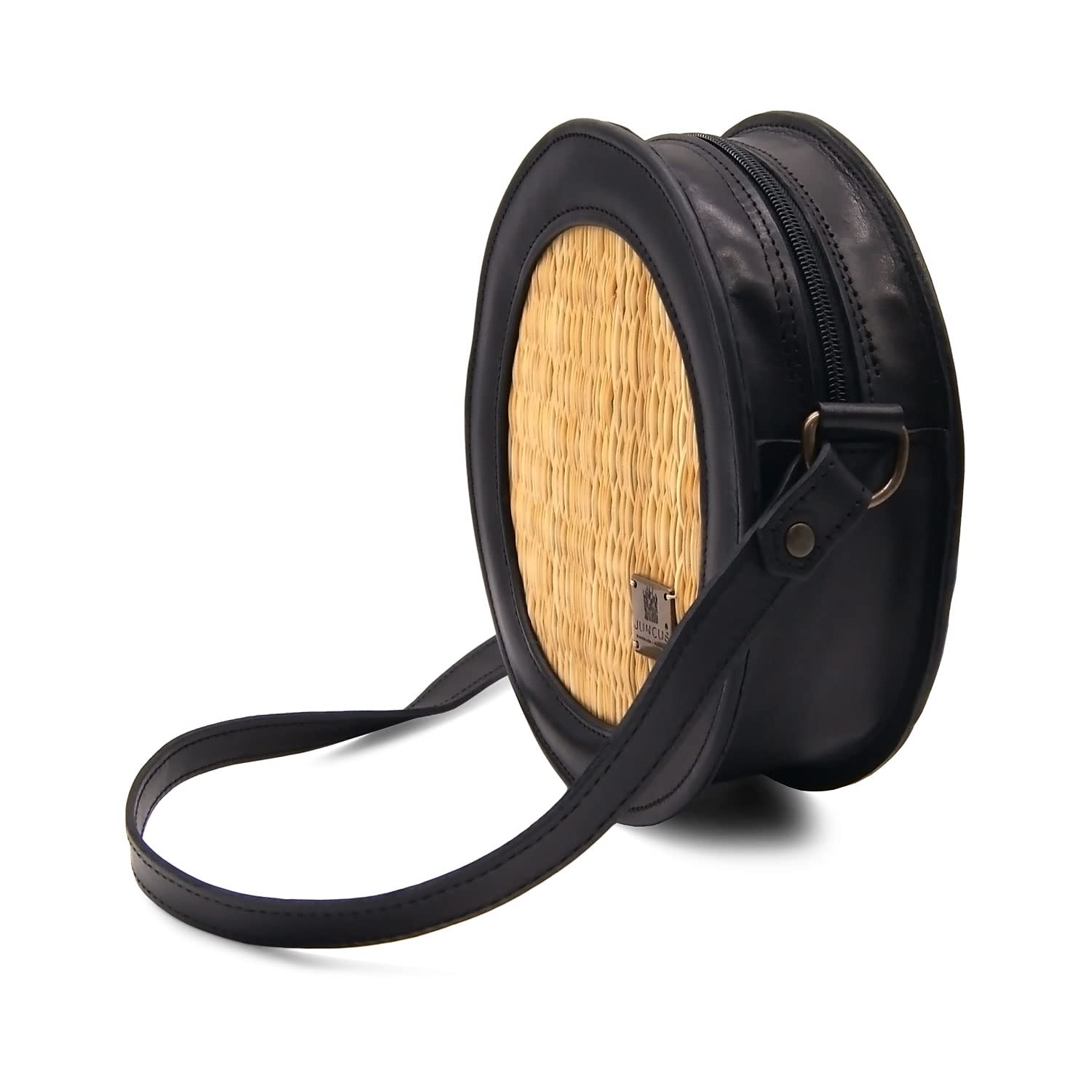 Handmade Wicker Round Straw Crossbody Bag for Women - Bohemian Beach Purse - Made in Portugal | Perfect for Summer Outings, Farmers Market & Vacation Accessories