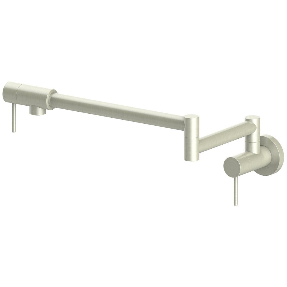 ZLINE Gemini Pot Filler Faucet - Brushed Nickel Finish (GEM FPF BN) | Wall Mounted Kitchen Faucet for Easy Pot Filling & Cooking | Perfect for Home Chefs & Professional Kitchens