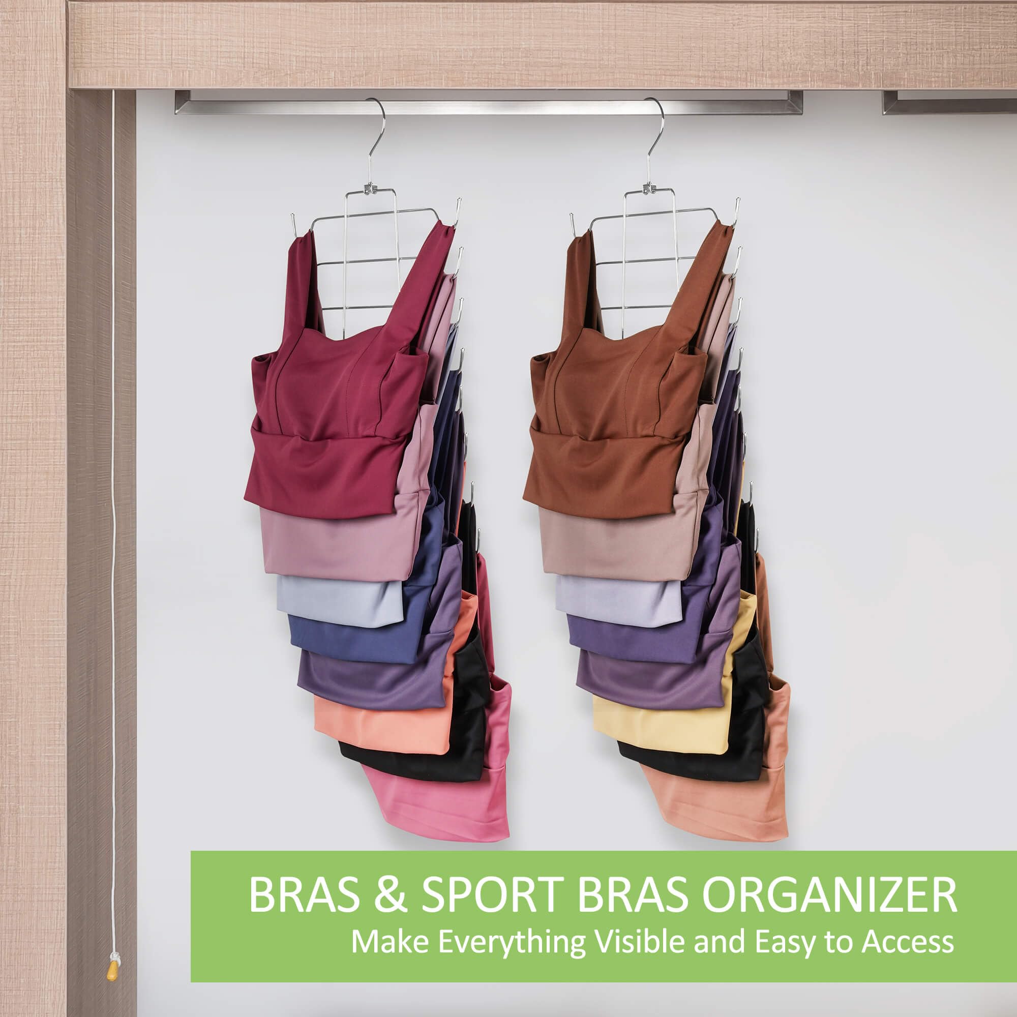 4 Pack Silver Tank Top Hangers - Bra & Swimwear Organizer for Closet, Space Saving Storage Solution for Camisoles, Strappy Dresses & More - Perfect for Closet Organization & Wardrobe Space Management