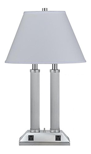 120W Chrome Transitional Metal Desk Lamp with On/Off Switch & Oval Fabric Shade - 27 Inch Adjustable Office Lighting for Study, Reading, and Workspace