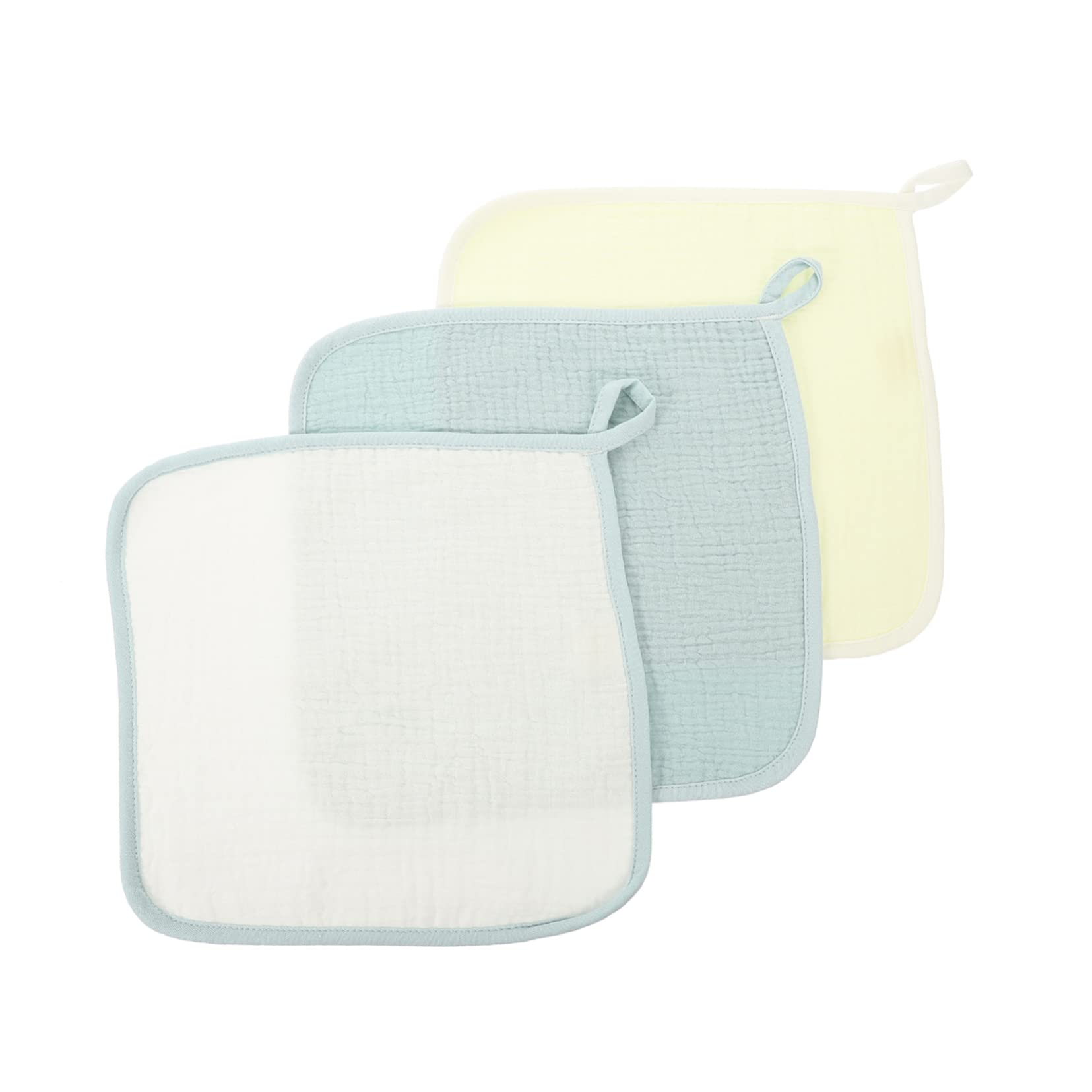 HAPINARY 6 Pack Organic Cotton Baby Drool Bibs & Washcloths - Soft Burp Cloths for Newborns, Infants & Toddlers - Ideal for Feeding, Teething & Messy Playtime