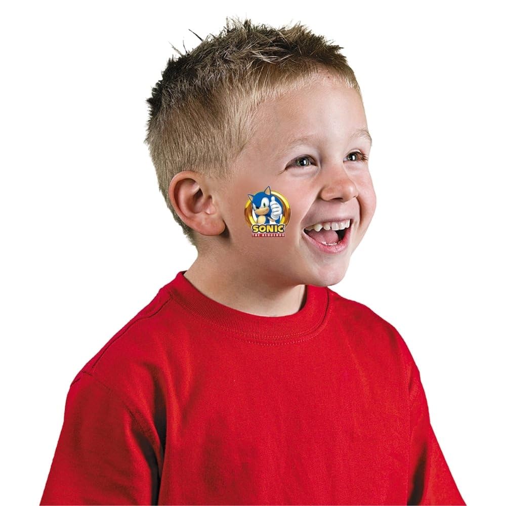 Vibrant Multicolor Sonic Temporary Tattoos - 2