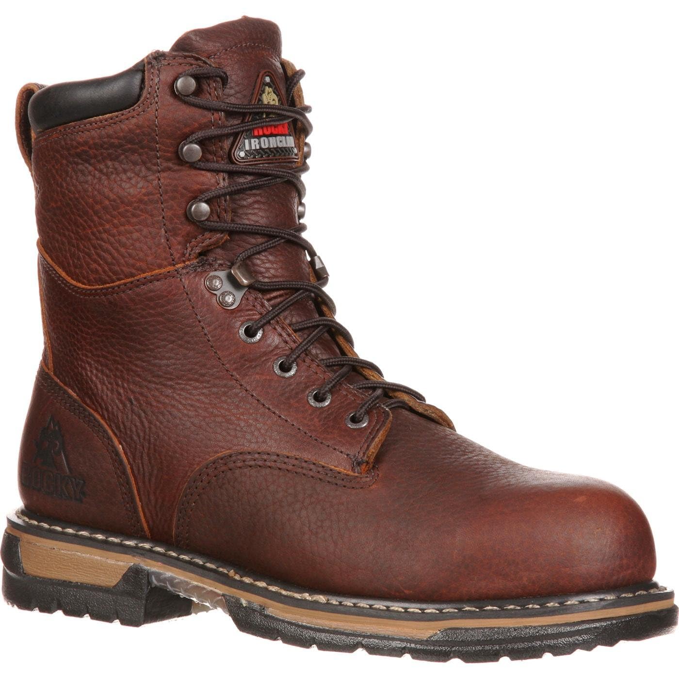 ROCKY IronClad Waterproof Work Boots for Men - Steel Toe Safety Shoes with Slip Resistant Sole - Ideal for Construction, Hiking & Outdoor Work