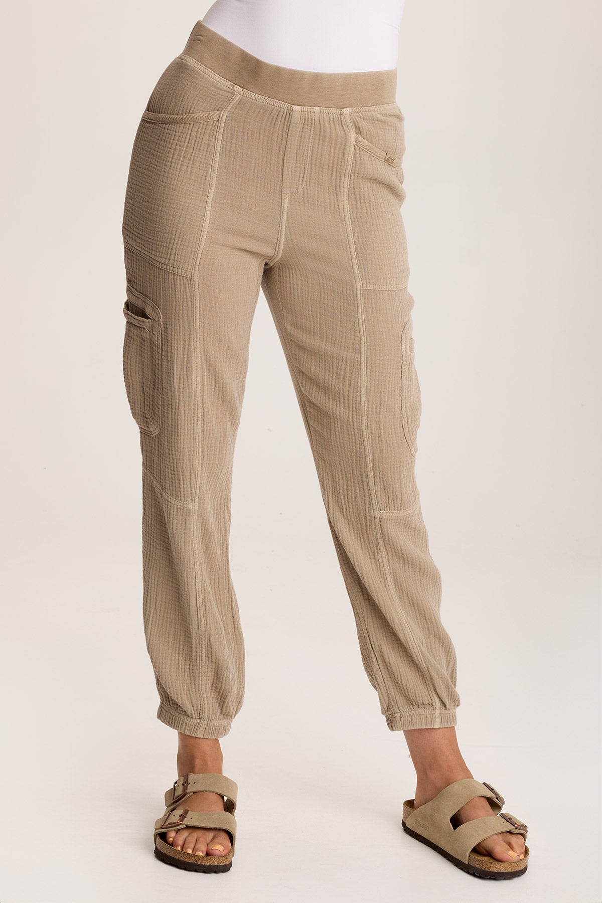 Hidalgo Soft Plush Gauze Jogger Pants for Women - Cozy Lounge Pants, Elastic Waistband, Breathable Fabric - Perfect for Yoga, Relaxing at Home, and Casual Wear