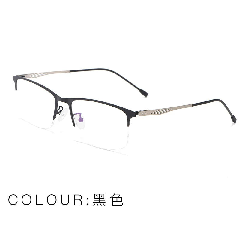 Brightzone Unisex Semi-Rimmed Square Alloy Eyeglasses 71462 - Lightweight & Durable Frame for Reading, Work, and Everyday Wear