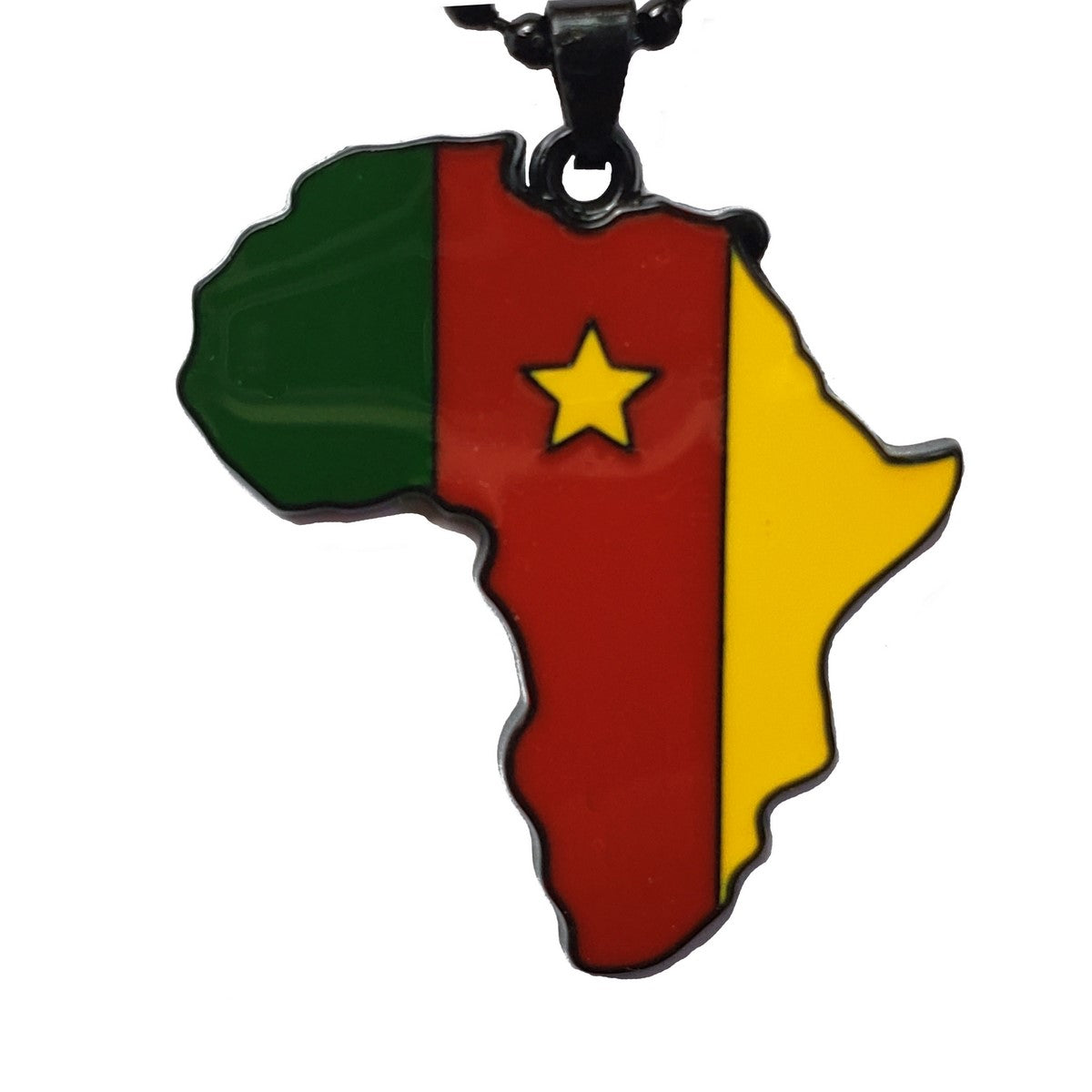 Cameroon Flag Pendant Necklace - African Map Charm Jewelry for Men & Women - Perfect for Cultural Pride, Travel & Patriotic Gifts