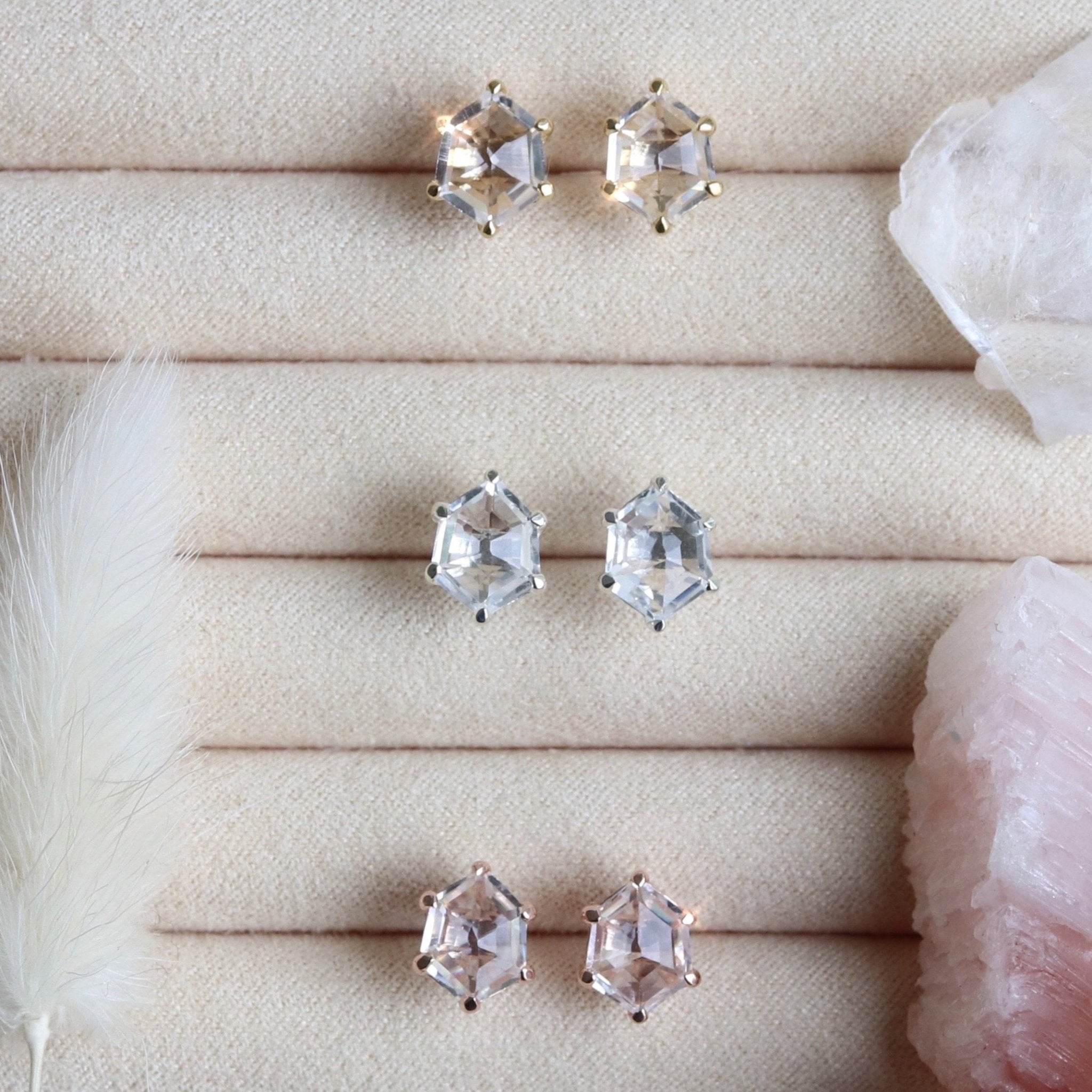 Mini Honour Stud Earrings with White Topaz & Silver - Elegant Jewelry for Women, Perfect for Parties, Weddings & Everyday Wear