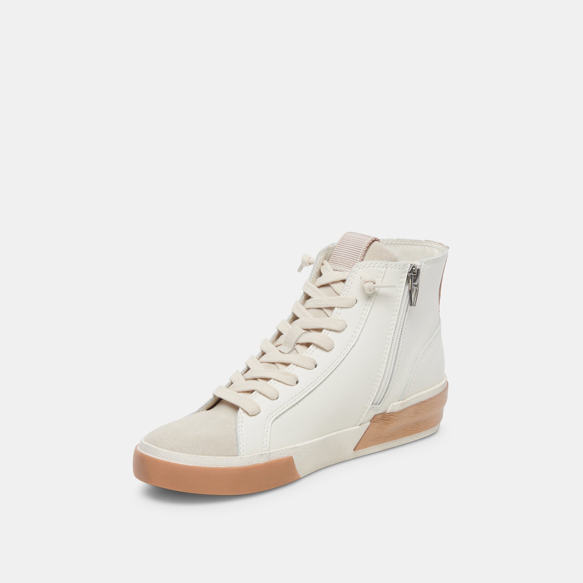 ZOHARA White & Tan Leather Sneakers for Women - Comfortable Casual Walking Shoes | Perfect for Work, Travel & Everyday Wear