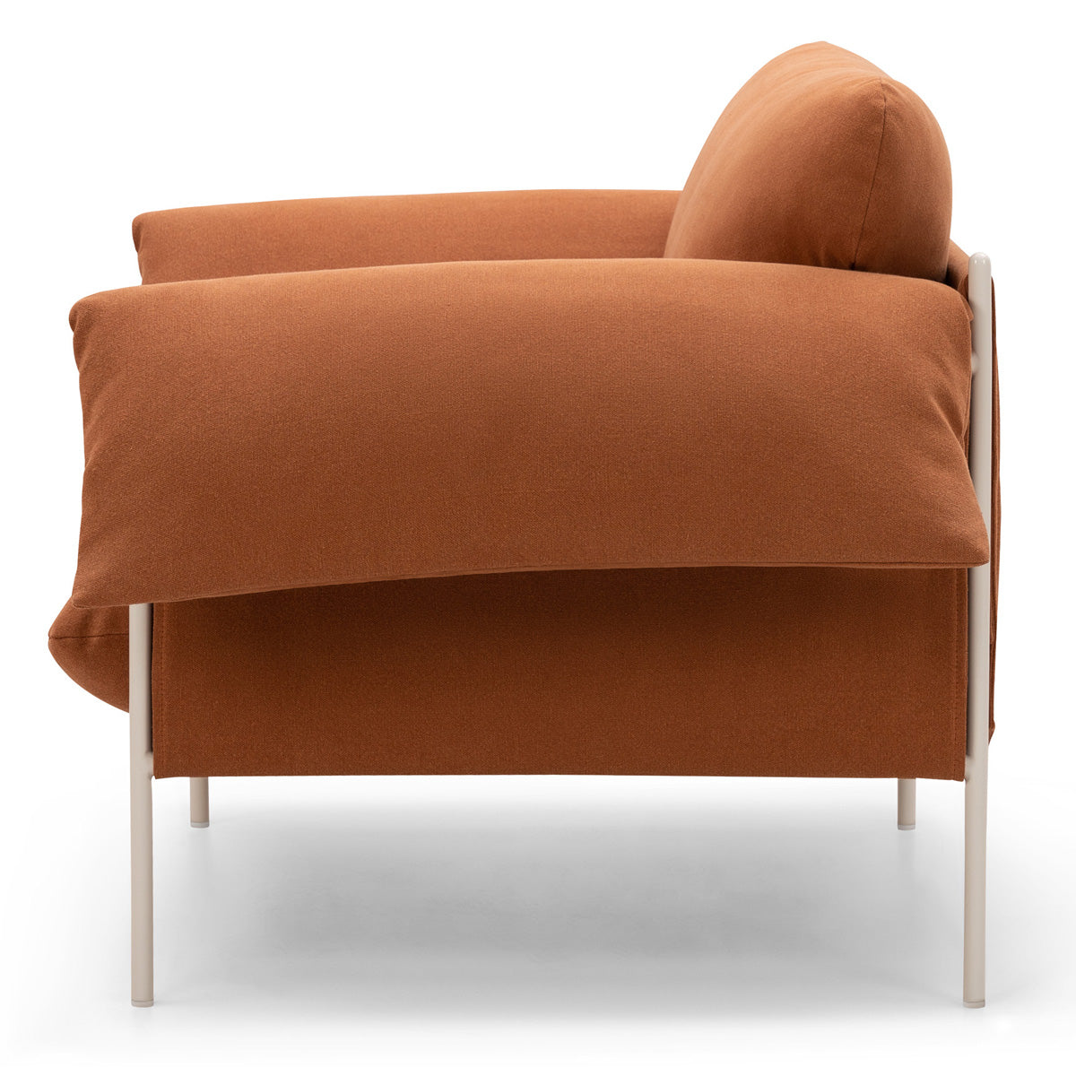 Alva Nougat Frame Armchair - Modern Upholstered Accent Chair for Living Room, Bedroom & Office - Comfortable Lounge Seating with Sturdy Wooden Legs