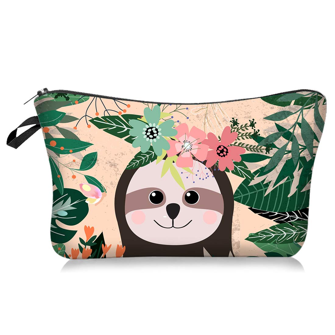 FITINI Sloth Makeup Bag - Waterproof Travel Cosmetic Organizer Pouch for Women & Girls | Portable Zippered Toiletry Storage | Perfect for Travel, Gym & Daily Use