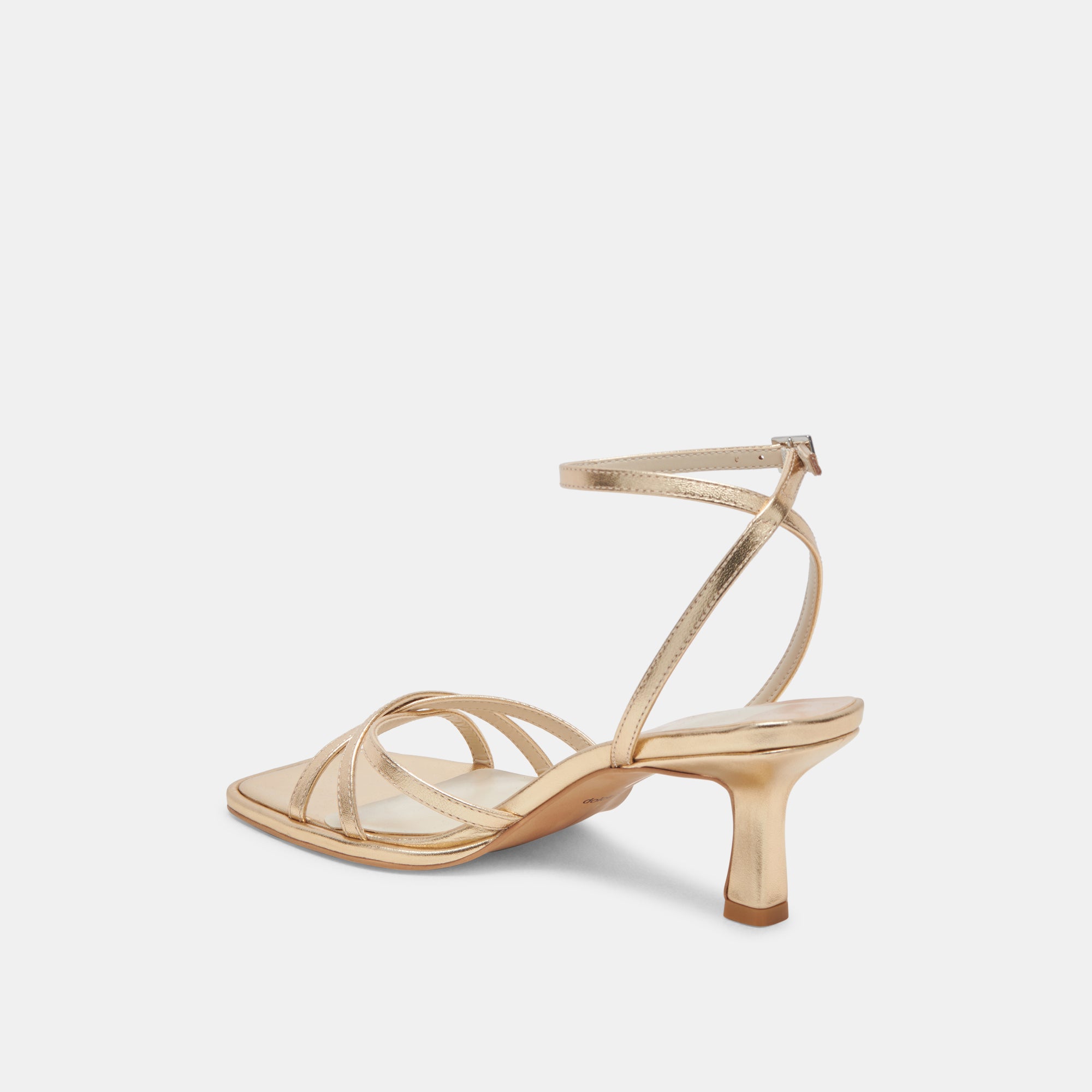 MANJI HEELS - Light Gold Metallic Leather Women's Dress Shoes for Party, Wedding & Evening Events | Comfortable High Heels for Women