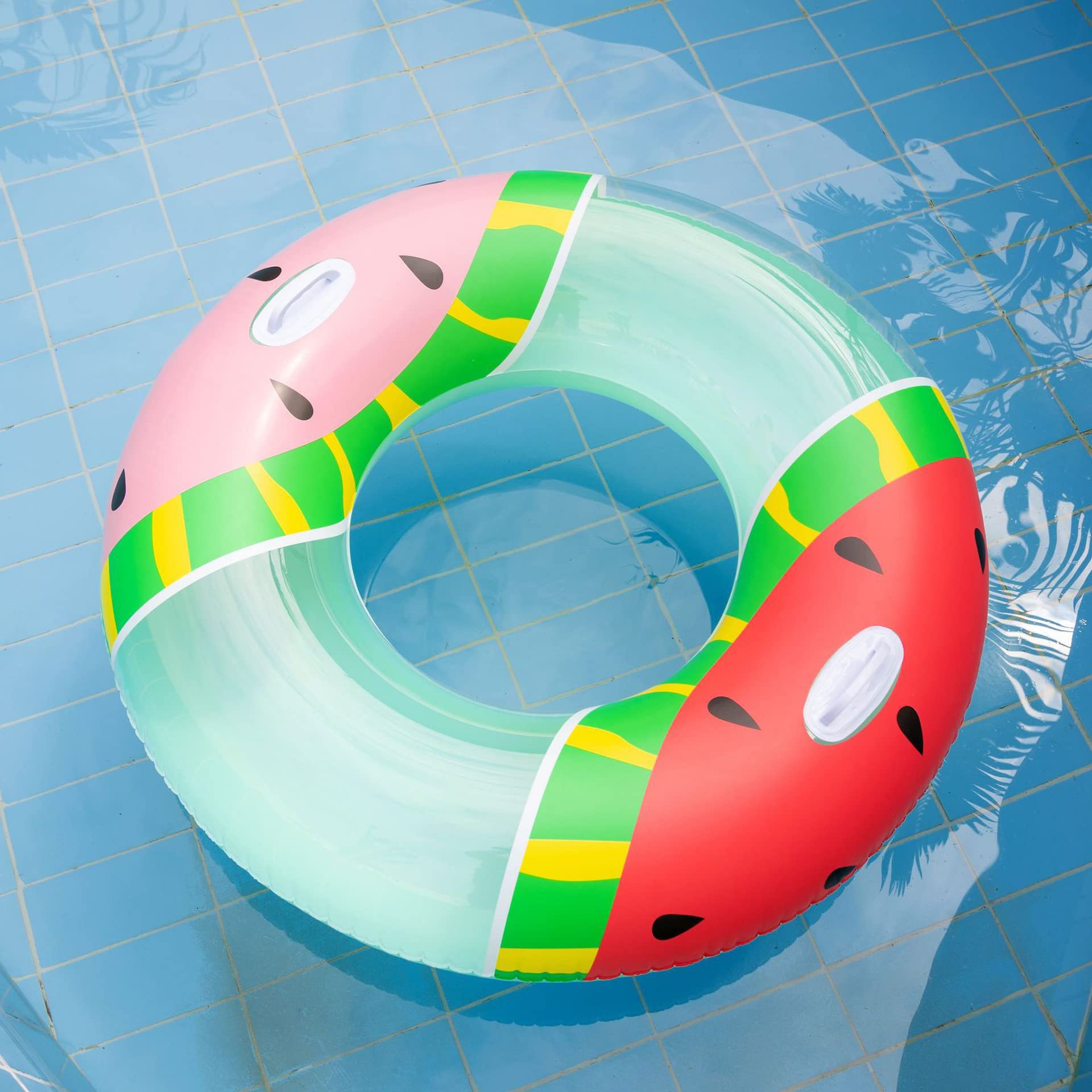 Vintage Striped Inflatable Swimming Ring Pool Float for Kids & Adults - Durable Water Sport Floaties for Beach, Pool, Outdoor Party & Summer Fun