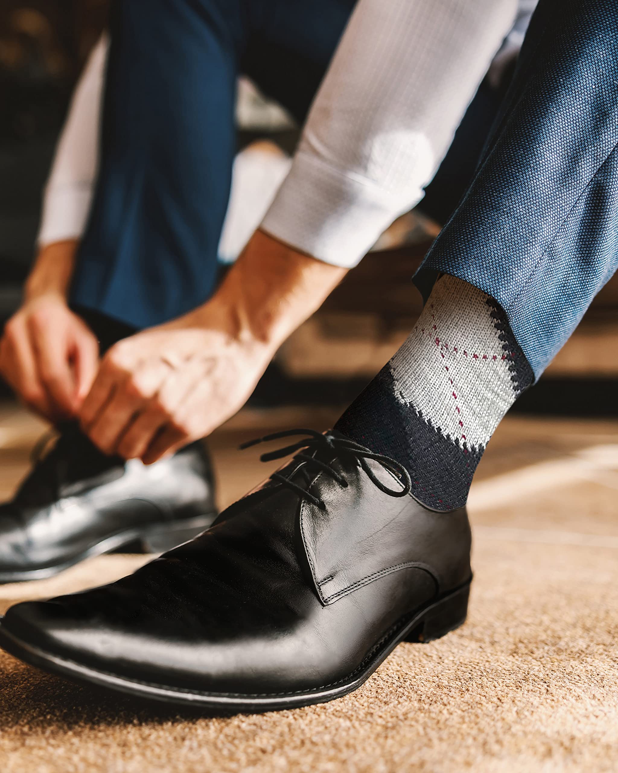Premium Argyle Socks for Men & Women | Soft Baby Alpaca Wool Dress Socks | TINKUY PERU | Perfect for Office, Formal Events & Cold Weather Comfort