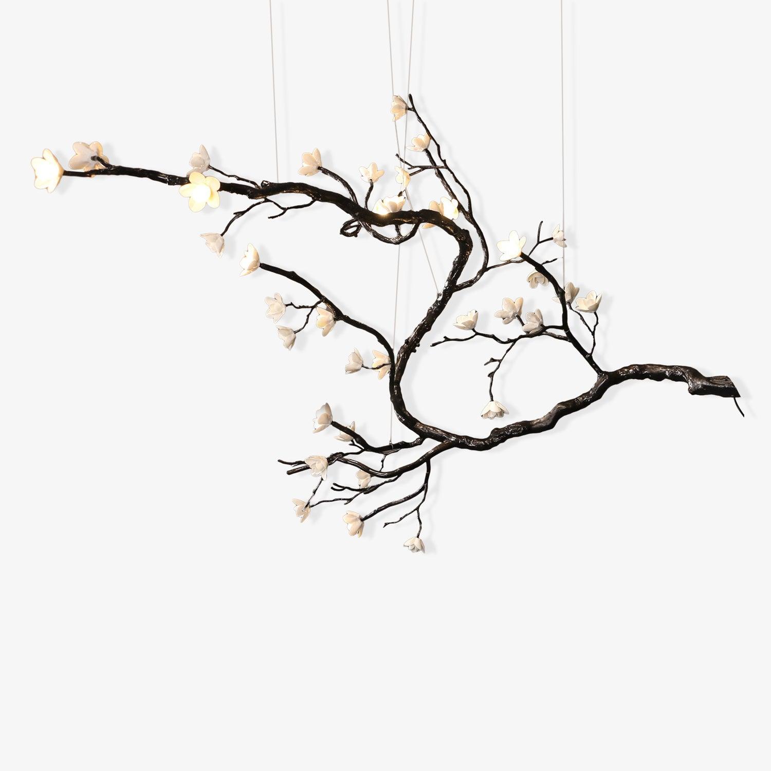 Elegant Branch Flower Chandelier - Rustic Floral Ceiling Light Fixture for Dining Room, Bedroom, or Wedding Decor