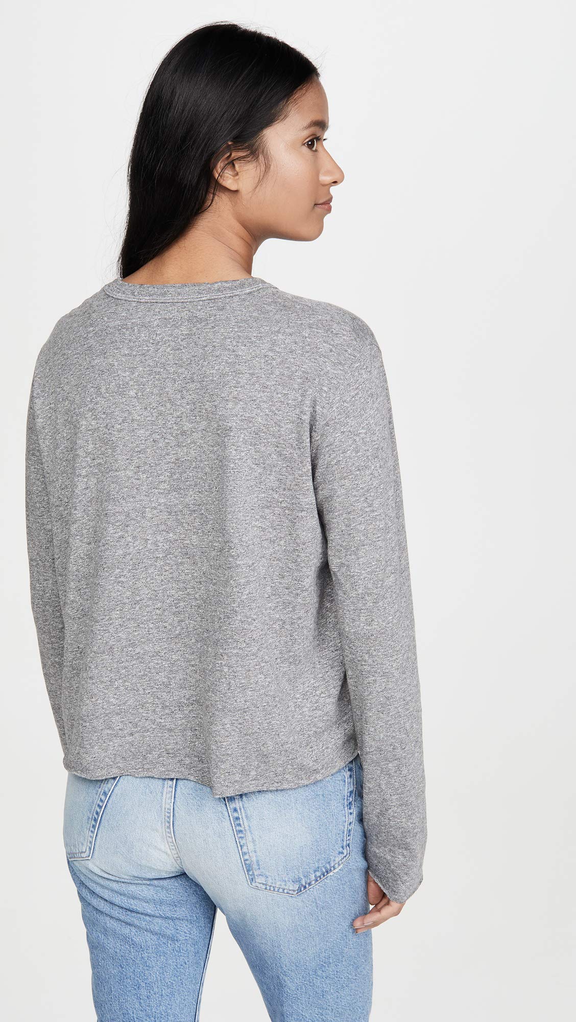 THE GREAT. Women's Long Sleeve Crop Top T-Shirt - Soft Casual Tee for Layering, Workouts & Everyday Wear