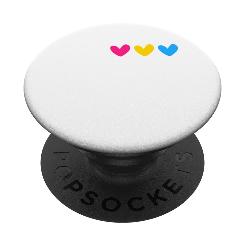 Pansexual Pride Hearts Clothing & Ally Merch - PopSockets Adhesive PopGrip for Phones - Perfect for LGBTQ+ Support, Pride Events & Everyday Use