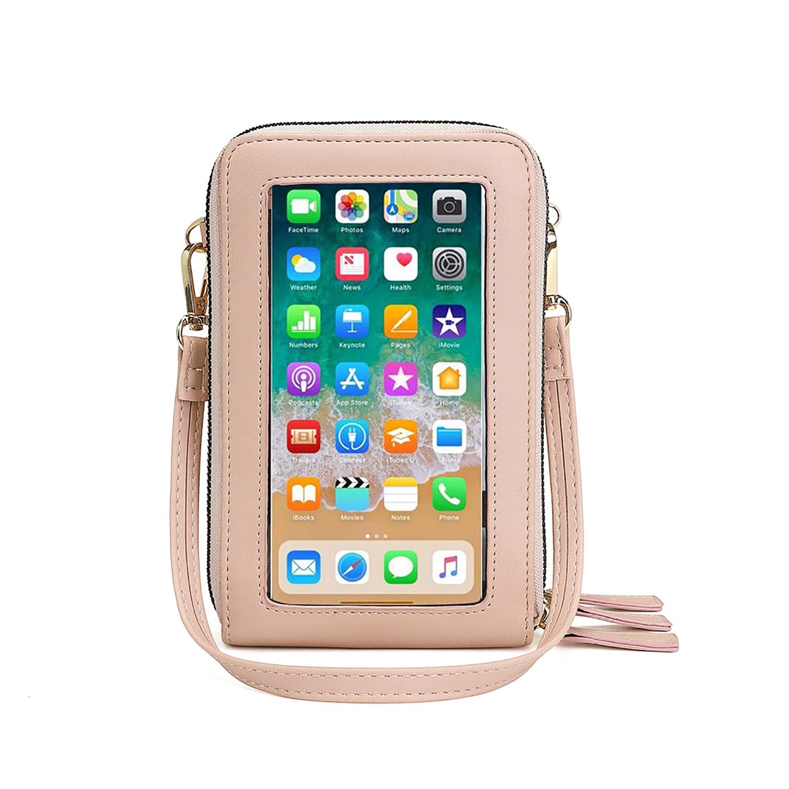 myfriday RFID Blocking Crossbody Phone Purse for Women - Small Touch Screen Shoulder Bag with 2 Adjustable Straps - Perfect for Travel, Shopping & Everyday Use