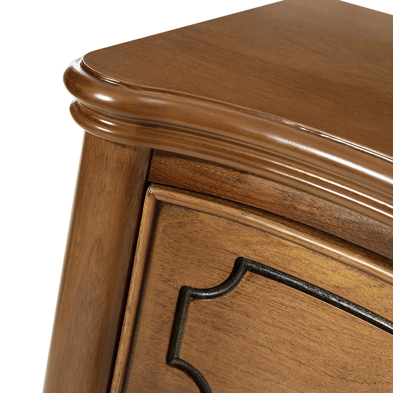Bernhard 3 Drawer Traditional Nightstand with USB Outlets - Solid Wood Bedside Table for Bedroom, Living Room & Office - Charging Station & Storage Cabinet