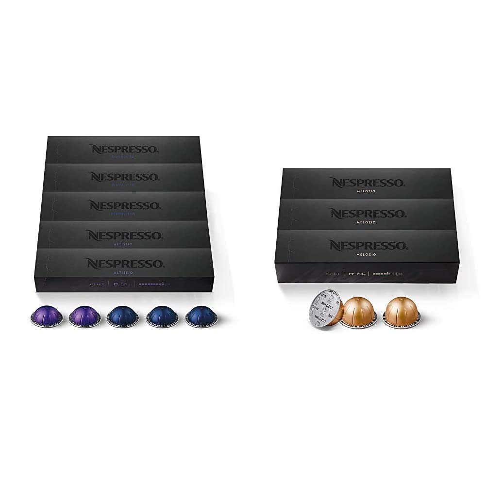 Nespresso VertuoLine Espresso & Coffee Pods Variety Pack - 50 Capsules + 30 Melozio Pods for Bold & Smooth Brews | Perfect for Home & Office Coffee Machines