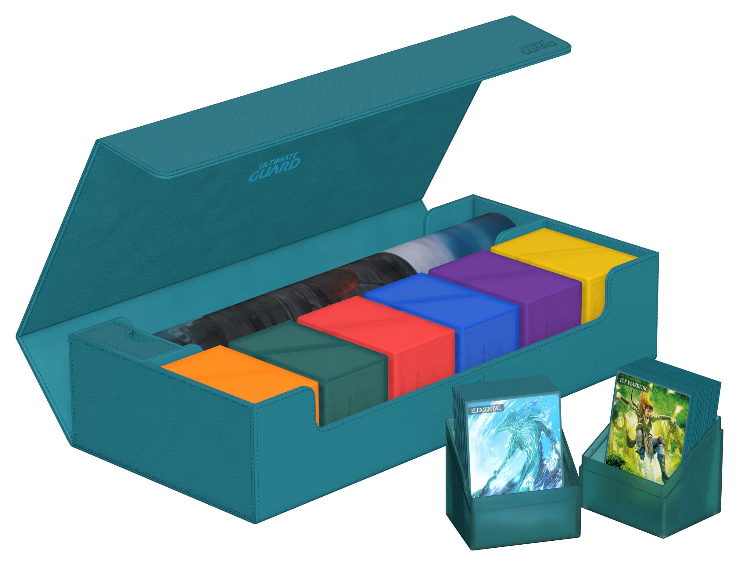 Ultimate Guard Superhive 550+ TCG Card Storage Case - Holds 550 Double-Sleeved Cards, Petrol Color, Magnetic Closure & Microfiber Lining - Compatible with Boulder Deck Boxes | Perfect for MTG, Yu-Gi-Oh, and Pokemon Card Collectors & Players