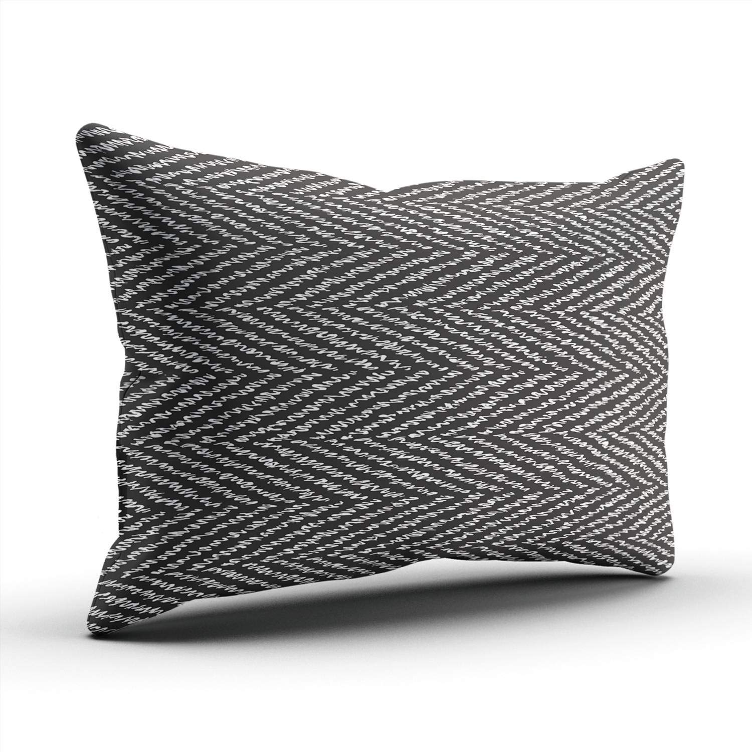 Abstract Herringbone Throw Pillow Cover - Natural Noisy Thread Design with Hidden Zipper - Decorative Custom Printed Boudoir Pillow Case (12x16 Inches) - Perfect for Sofa, Bedroom & Living Room Decor