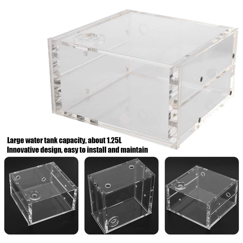 1.25L Transparent Acrylic PC CPU Water Cooling Block with Reservoir - High Performance Radiator for Custom Liquid Cooling PC Builds - Ideal for Gaming Rigs, Workstations, and Overclocking Systems