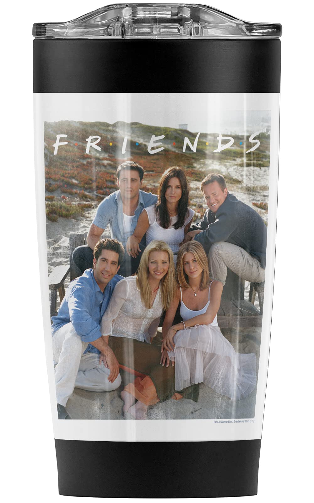 Friends Life'S A Beach 20oz Stainless Steel Tumbler - Vacuum Insulated Travel Mug with Leakproof Sliding Lid, Double Wall Coffee Cup for Hot & Cold Drinks | Perfect for Office, Commuting, Camping and Outdoor Activities