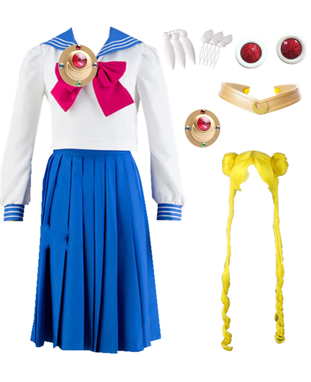 YOUYI US Size 3XL Women's Anime Cosplay Costume - Sailor Moon Tsukino Usagi Crystal School Uniform Outfit for Halloween, Comic Con & Cosplay Events
