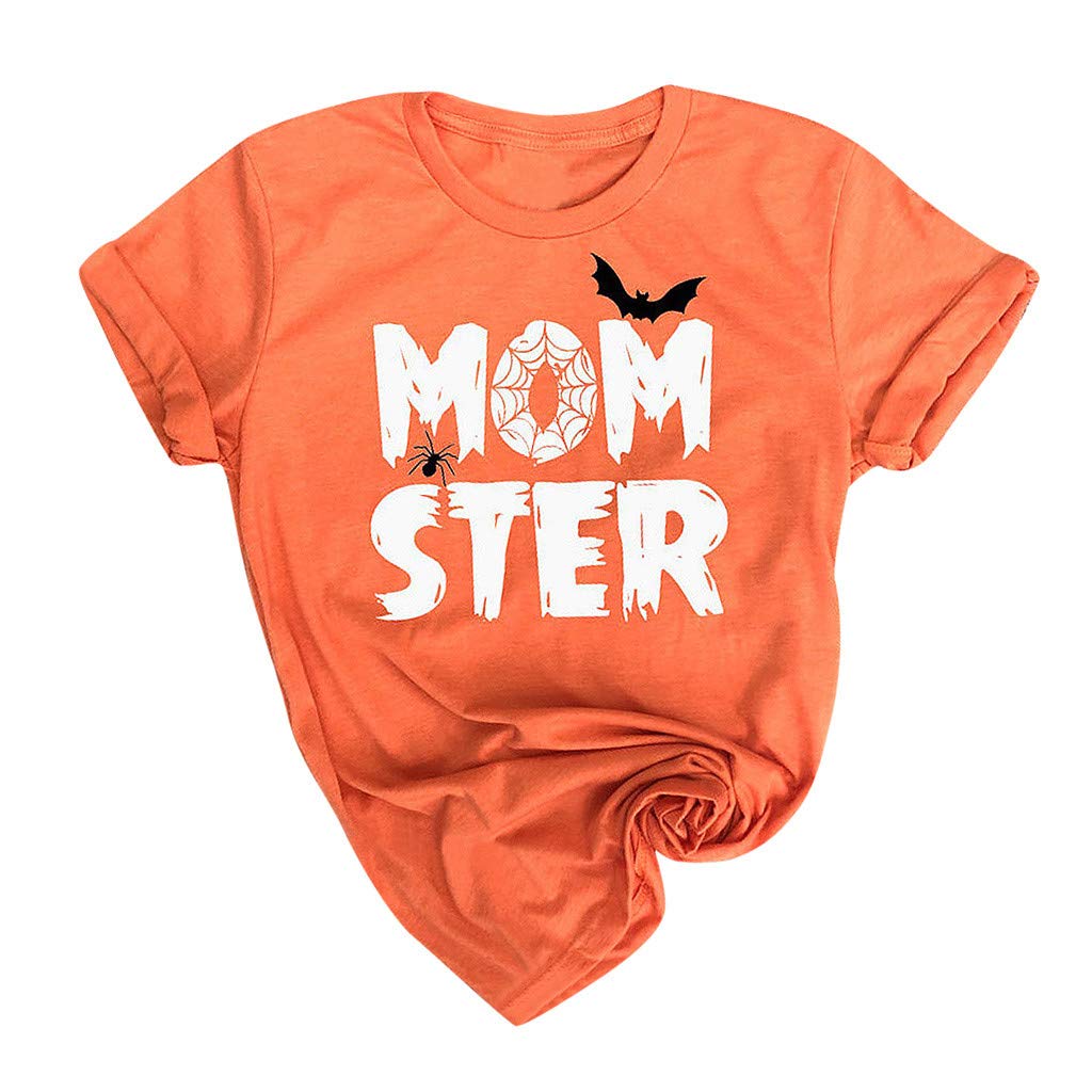 Funny Halloween T-Shirt for Women - Spider Web & Bat Print Graphic Holiday Tee | Cute & Spooky Halloween Costume, Party Outfit or Casual Wear