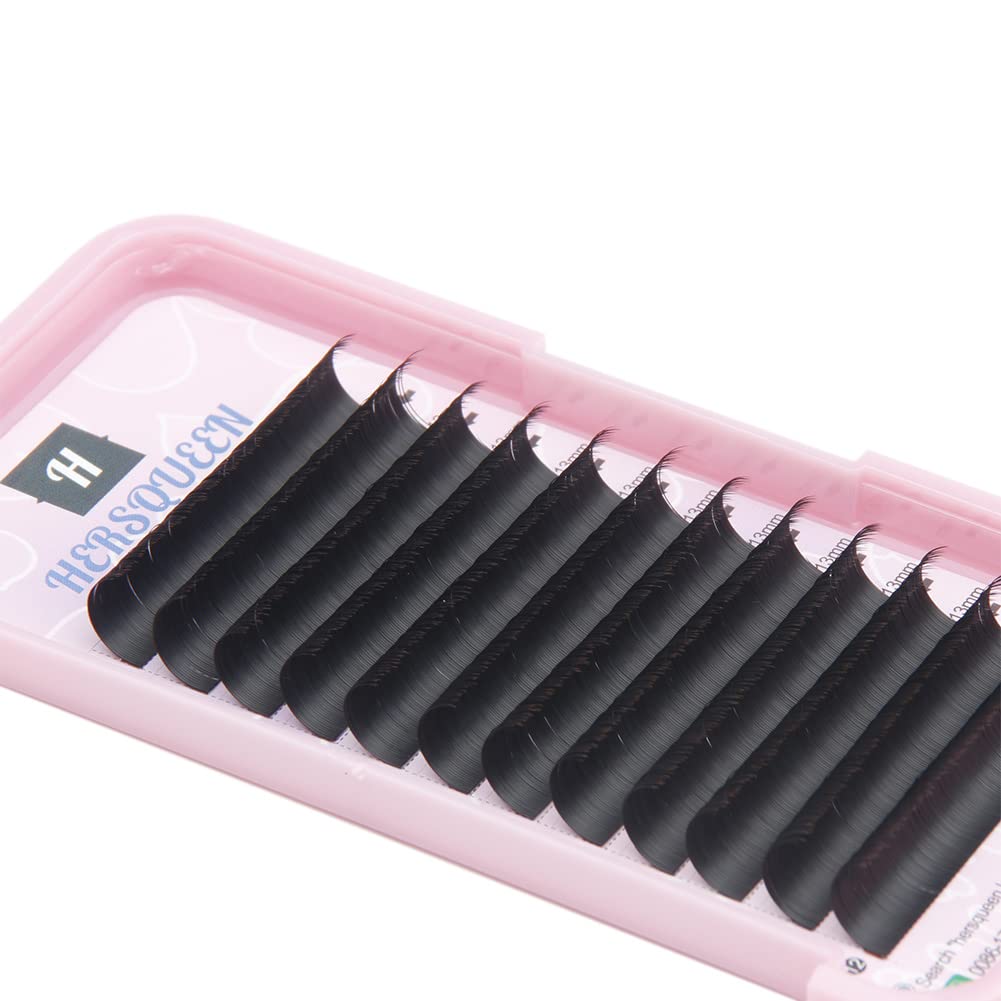 Ellipse Eyelash Extensions - Matte Black Flat Lashes, Cashmere Faux Mink Individual Lashes | C Curl & D Curl | Volume Semi-Permanent Lash Tray for Professional & DIY Use | Perfect for Weddings, Parties & Everyday Glam