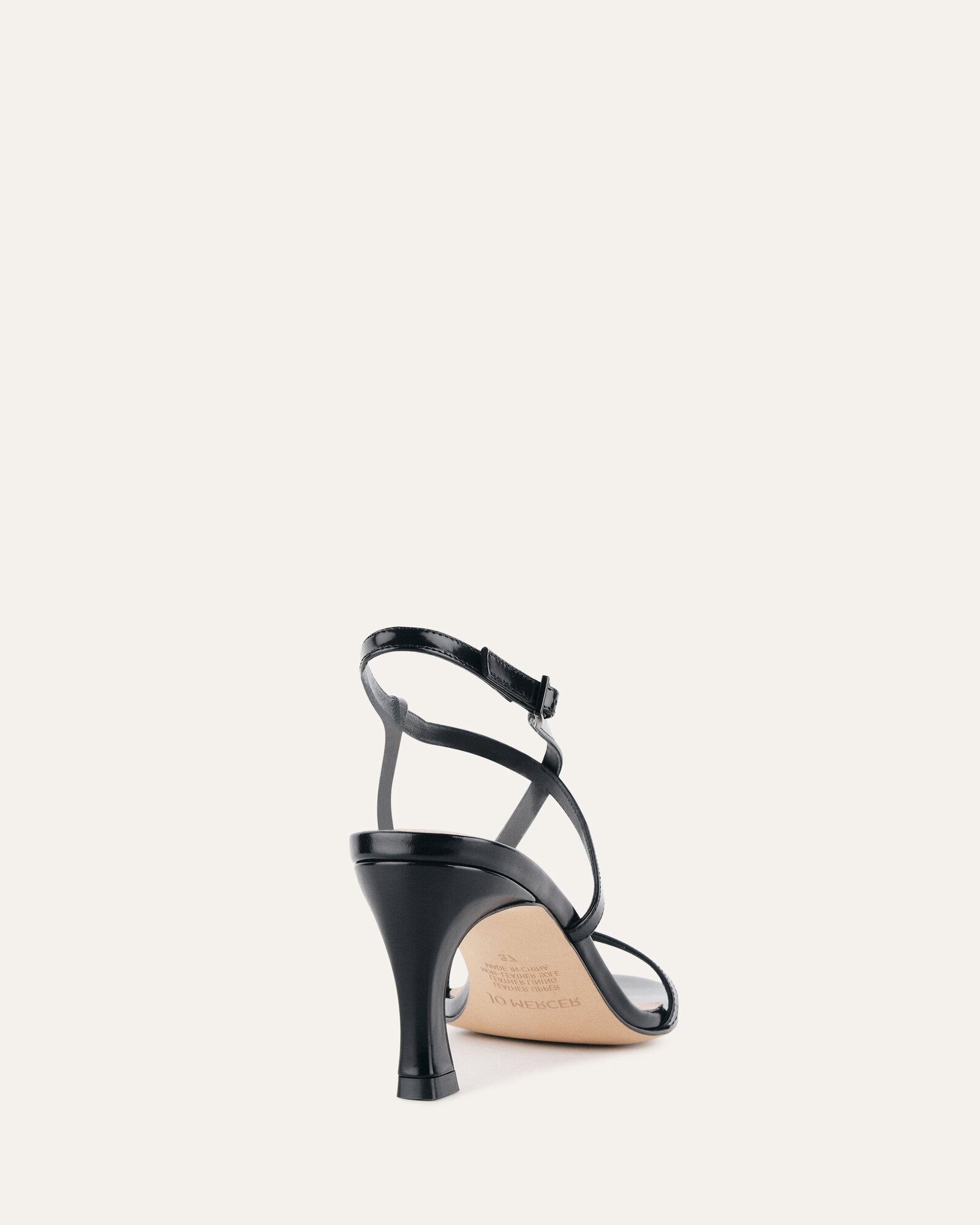 JOCKEY Women's Black Leather High Heel Sandals - Comfortable Dressy Strappy Heels for Party, Wedding & Evening Wear