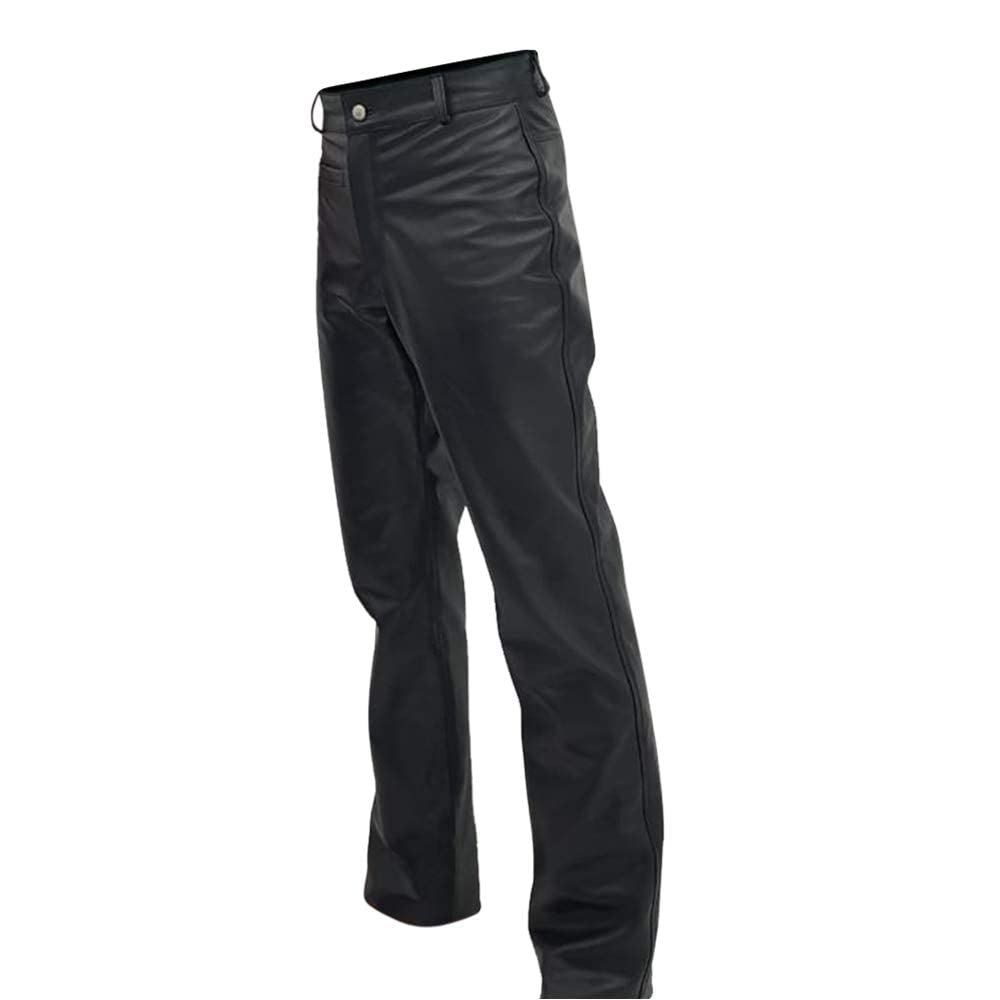 MFP Main Force Patrol Gibson Max Motorcycle Biker Black Leather Jeans Pants for Men - Durable Riding Gear for Harley, Cruiser & Adventure Bikes