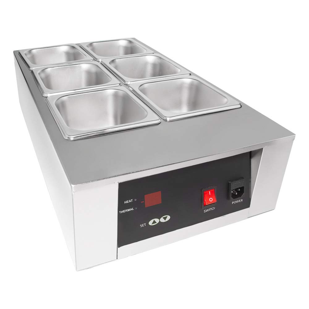 Electric Chocolate Melting Pot with 6 Tanks - 110V Candy Warmer for Fondue, Baking & Dessert Making - Perfect for Parties, Catering & Home Use