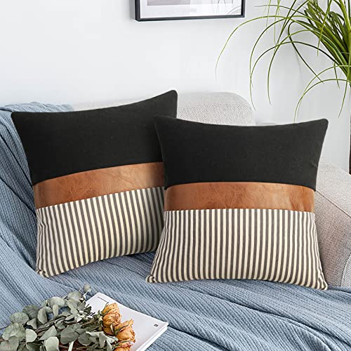 Black Linen and Grey Stripe