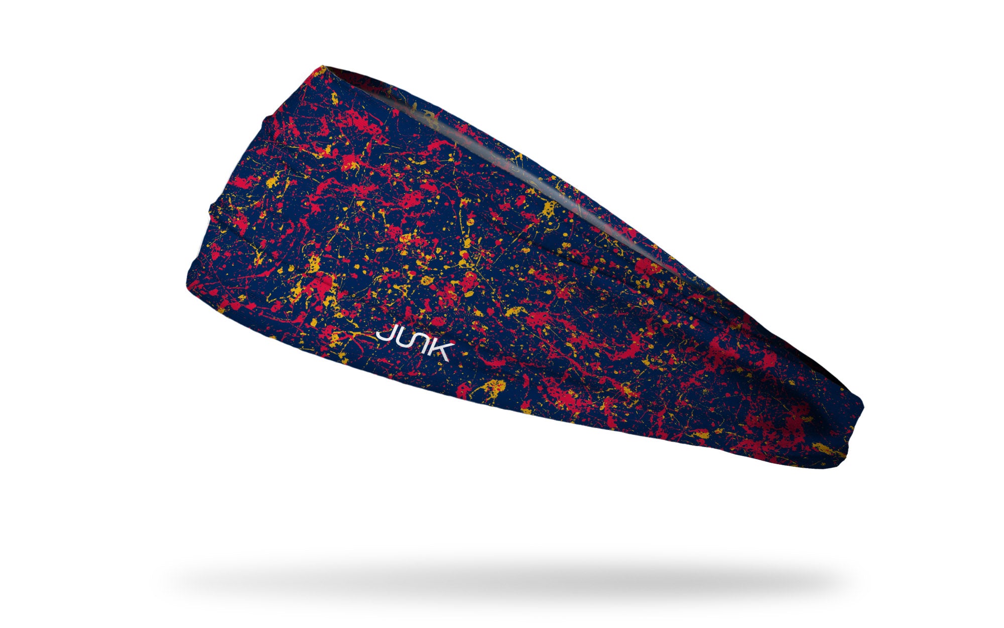 Navy Scarlet Gold Splatter Big Bang Lite Headband - Adjustable Sports Headband for Women & Men - Yoga, Running, Workout, Gym, Tennis Accessories