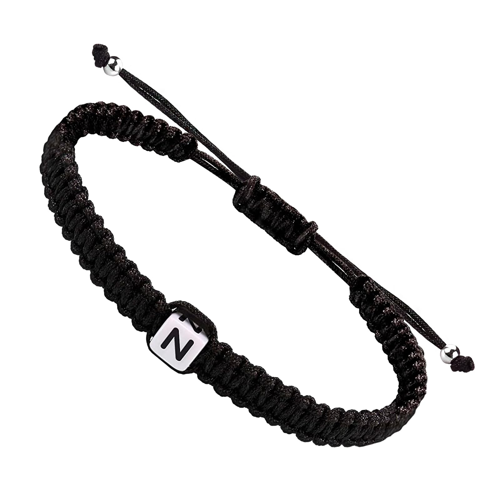 Personalized Initial Bracelets for Couples - Handmade Adjustable Rope Braided Letter Charm Bracelet for Women, Men, Teens - Romantic Gift for Christmas, Anniversary, Valentine's Day - Perfect for Matching Couple Jewelry and Everyday Wear