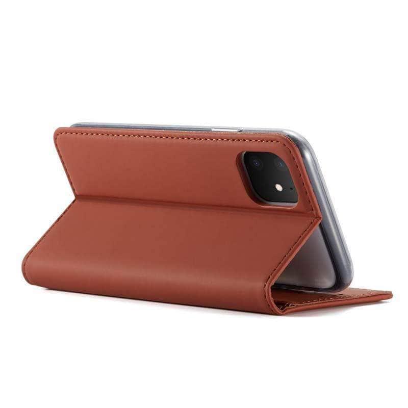 Premium Flip Leather Magnetic Wallet Case for iPhone 11 Pro Max - Vintage Book Design Business Cover | Perfect for Office, Travel & Everyday Use