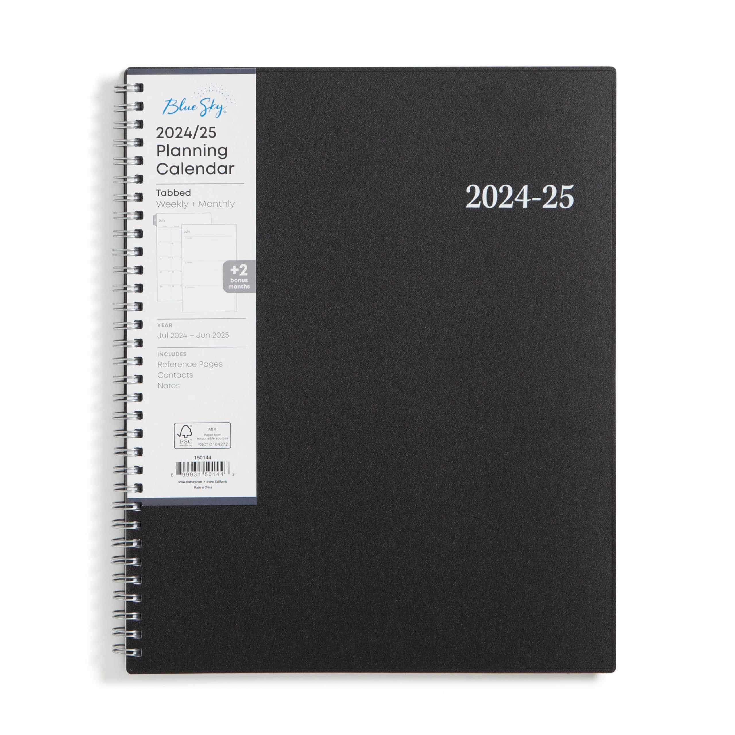 Blue Sky 2024-2025 Academic Planner - July 2024 to June 2025 Weekly & Monthly Calendar, 8.5
